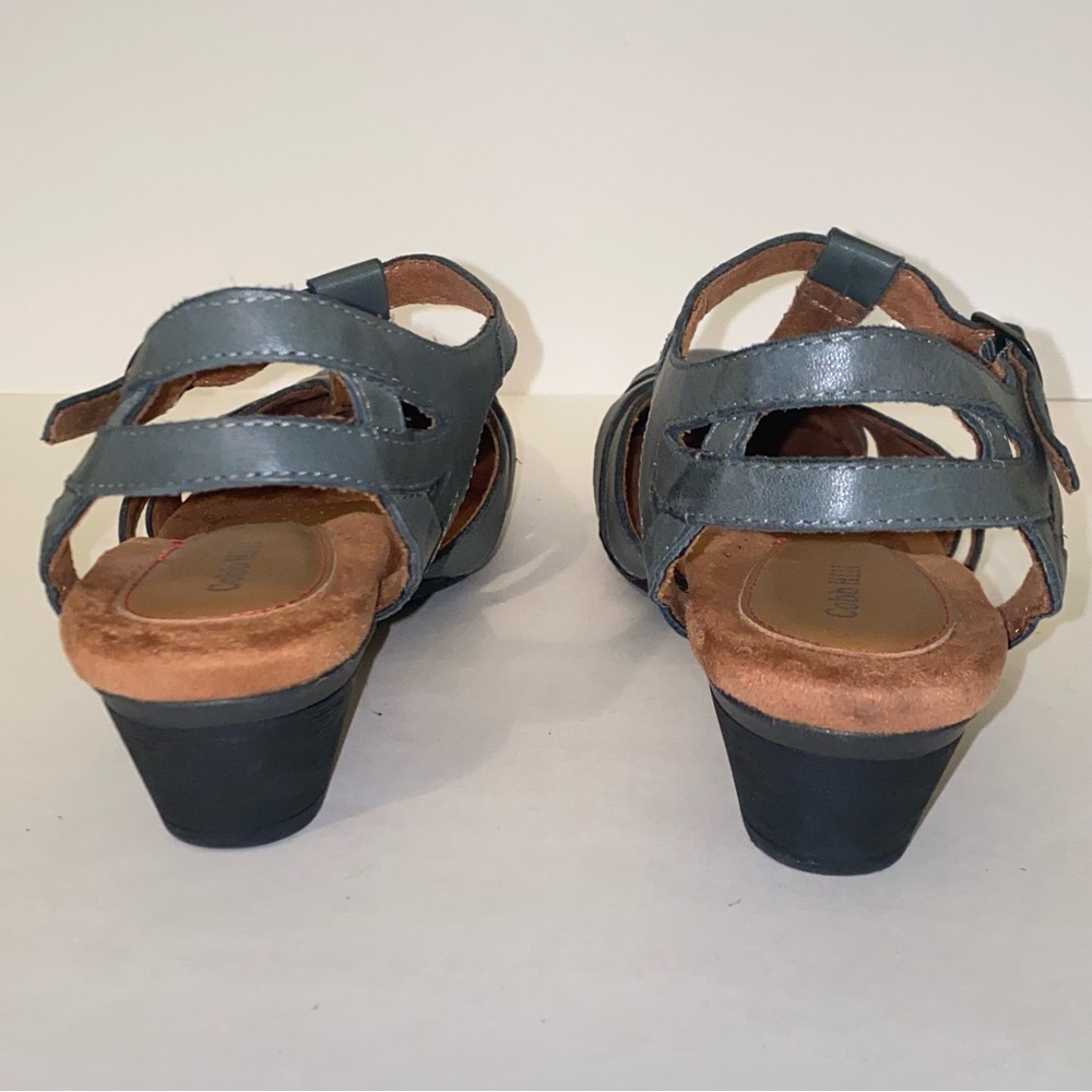 Cobb Hill Aubrey Gray Leather Cushioned Comfort Slingback Pumps - Picture 9 of 16